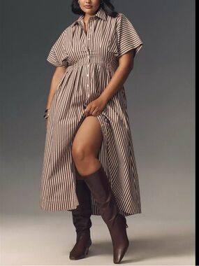 Anthropologie Exquise Tobie button-front dress